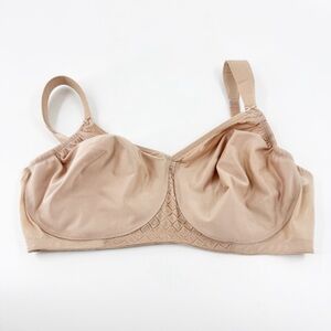 ✅ Glamorise Womens Beige Wireless Unpadded Back Closure Full Coverage Bra 44DD